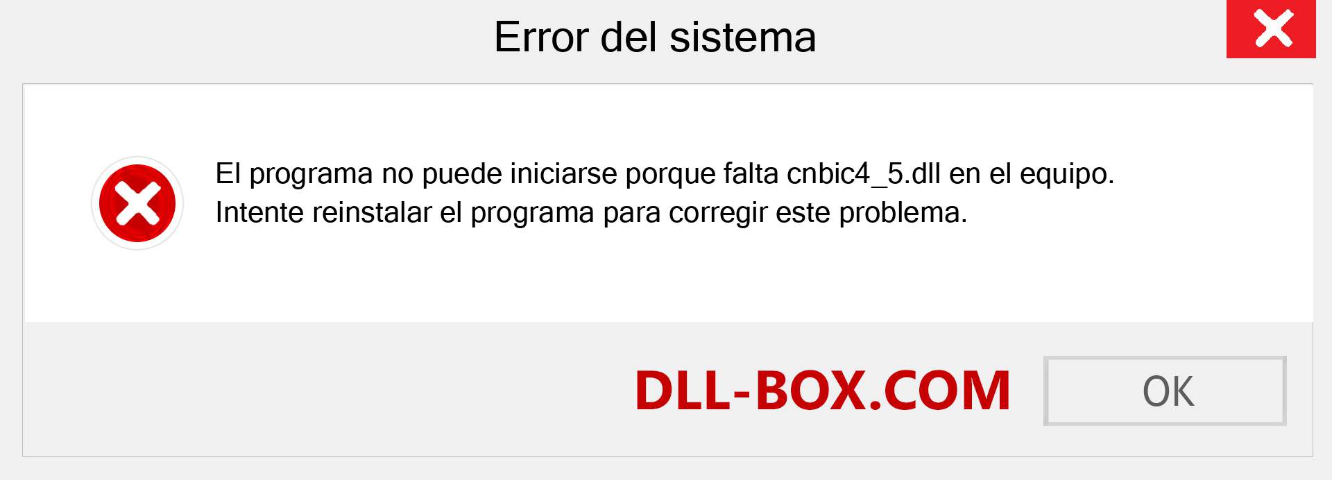 ¿Falta el archivo cnbic4_5.dll ?. Descargar para Windows 7, 8, 10 - Corregir cnbic4_5 dll Missing Error en Windows, fotos, imágenes